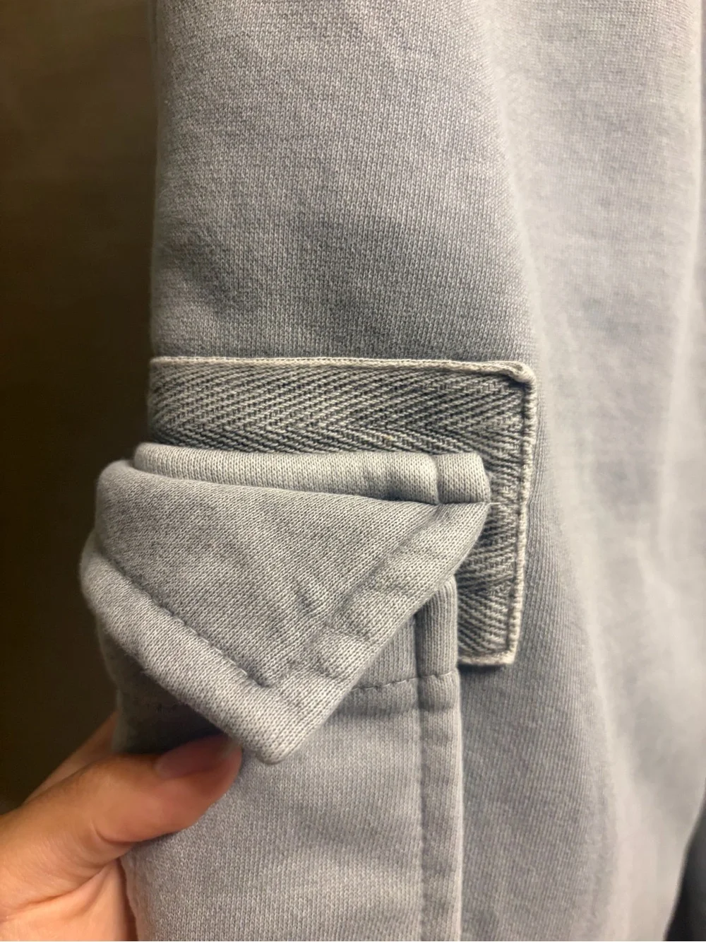 Stone Island Pale Gray Cargo Sweatpants with Patch